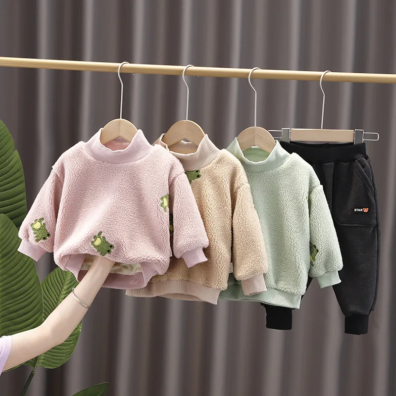 Children Clothes Baby Boy Girl Thicken Cotton Velvet Sweatshirt Pants Winter Warm Toddler Cartoon Clothing Kids Casual Tracksuit
Children Clothes Baby Boy Girl Thicken Cotton Velvet Sweatshirt Pants Winter Warm Toddler Cartoon Clothing Kids Casual Tracksuit