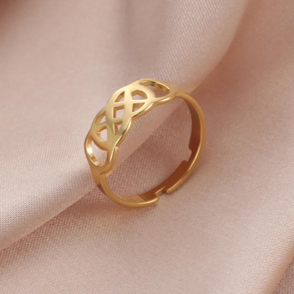 COOLTIME Celtic Knot Rings for Women Gold Color Amulet Talisman Adjustable Ring Wedding Gift Vintage Stainless Steel Jewelry
COOLTIME Celtic Knot Rings for Women Gold Color Amulet Talisman Adjustable Ring Wedding Gift Vintage Stainless Steel Jewelry