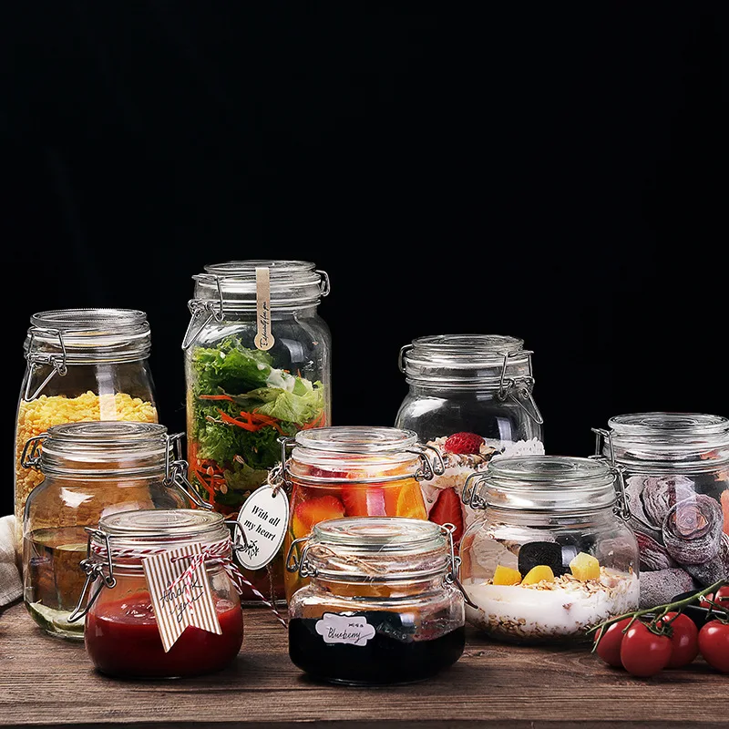Airtight Glass Canister Food Storage Jar Storage Container with Clear Preserving Seal Wire Clip Fastening for Kitchen 
Airtight Glass Canister Food Storage Jar Storage Container with Clear Preserving Seal Wire Clip Fastening for Kitchen