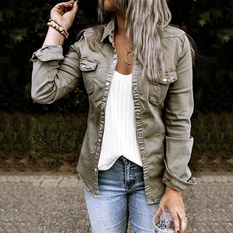 Single Breasted Denim Women Shirt Top Turn Down Collar Solid Slim Female Shirts Autumn 2022 Fashion New Ladies Casual Jeans Coat
Single Breasted Denim Women Shirt Top Turn Down Collar Solid Slim Female Shirts Autumn 2022 Fashion New Ladies Casual Jeans Coat