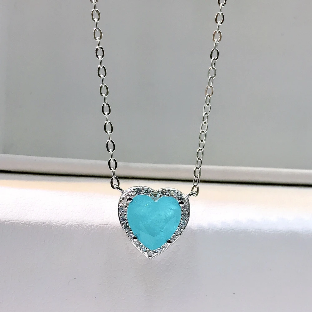 Wong Rain 925 Sterling Silver Love Heart Cut Paraiba Tourmaline Gemstone Fashion Daily Pendant Necklace Ladies Fine Jewelry Gift
Wong Rain 925 Sterling Silver Love Heart Cut Paraiba Tourmaline Gemstone Fashion Daily Pendant Necklace Ladies Fine Jewelry Gift