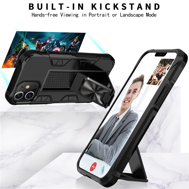 Anti-Knock Hybrid Armor Case For iPhone 12 11 Pro Max Mini XR XS X R 8 7 6 S 6S Plus iPhone11 Hard Covers With Invisable Bracket
Anti-Knock Hybrid Armor Case For iPhone 12 11 Pro Max Mini XR XS X R 8 7 6 S 6S Plus iPhone11 Hard Covers With Invisable Bracket