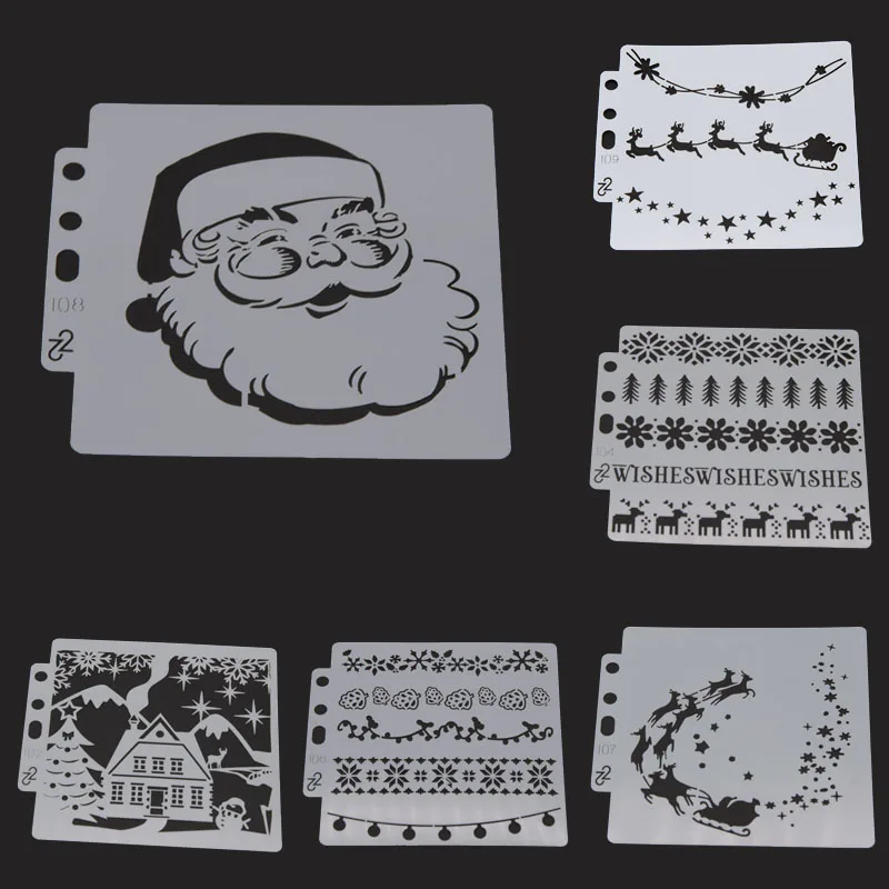 6pc Christmas Stencil DIY Scrapbooking Diary Stamping Coloring Embossing Drawing Painting Template Decoration Crafts Reusable
6pc Christmas Stencil DIY Scrapbooking Diary Stamping Coloring Embossing Drawing Painting Template Decoration Crafts Reusable
