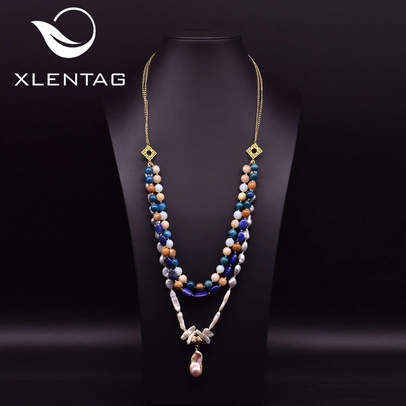 XlentAg Long Natural Baroque Pearl Pendant Layer Necklace Opal Lapis Lazuli Apatite For Women Gift Of Love Luxury Jewerly GN0193
XlentAg Long Natural Baroque Pearl Pendant Layer Necklace Opal Lapis Lazuli Apatite For Women Gift Of Love Luxury Jewerly GN0193