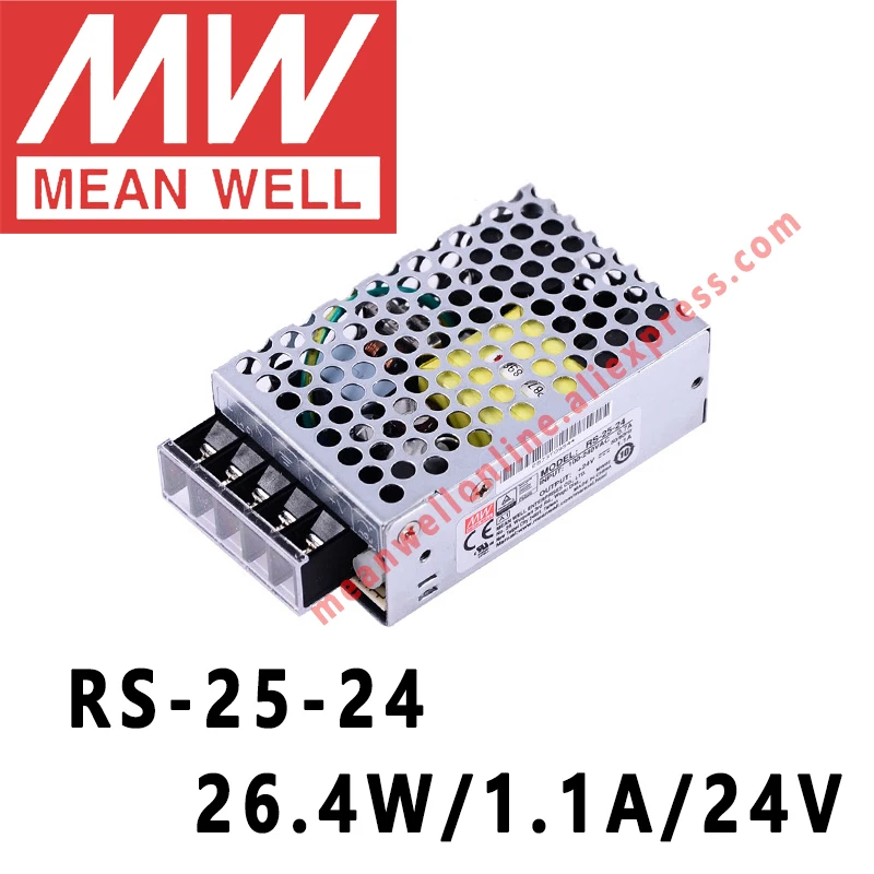 Mean Well RS-25-24 AC/DC 26.4W/1.1A/24V Single Output Switching Power Supply meanwell online store
Mean Well RS-25-24 AC/DC 26.4W/1.1A/24V Single Output Switching Power Supply meanwell online store