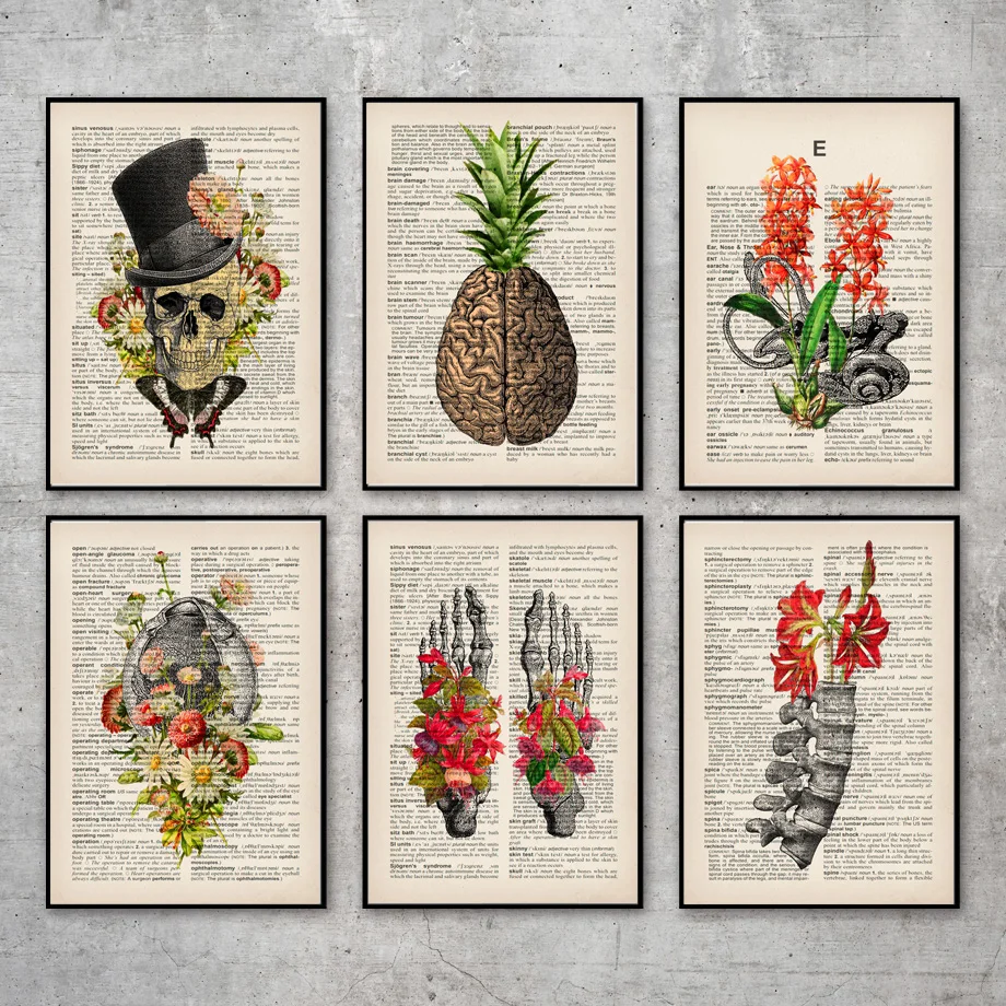 Abstract Vintage Anatomical Medicine Brain Skull Wall Art Canvas Painting Posters And Prints Wall Pictures For Living Room Decor
Abstract Vintage Anatomical Medicine Brain Skull Wall Art Canvas Painting Posters And Prints Wall Pictures For Living Room Decor