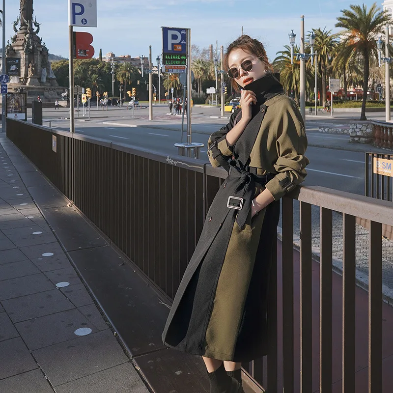 Women's Windbreaker Long Spring Autumn Color Contrast Trench Coat Female Casual Loose Temperament Korean Quality Tooling Jacket
Women's Windbreaker Long Spring Autumn Color Contrast Trench Coat Female Casual Loose Temperament Korean Quality Tooling Jacket
