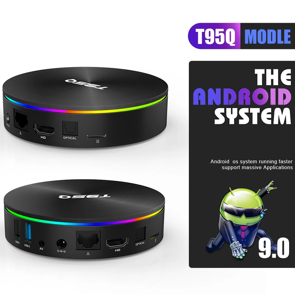 New T95Q Android 9.0 Smart TV box 4GB 64GB BT4.0 4K HD DDR3 Amlogic S905X3 Quad Core Dual Band 2.4G&5G WiFi H.265 Set Top Box
New T95Q Android 9.0 Smart TV box 4GB 64GB BT4.0 4K HD DDR3 Amlogic S905X3 Quad Core Dual Band 2.4G&5G WiFi H.265 Set Top Box