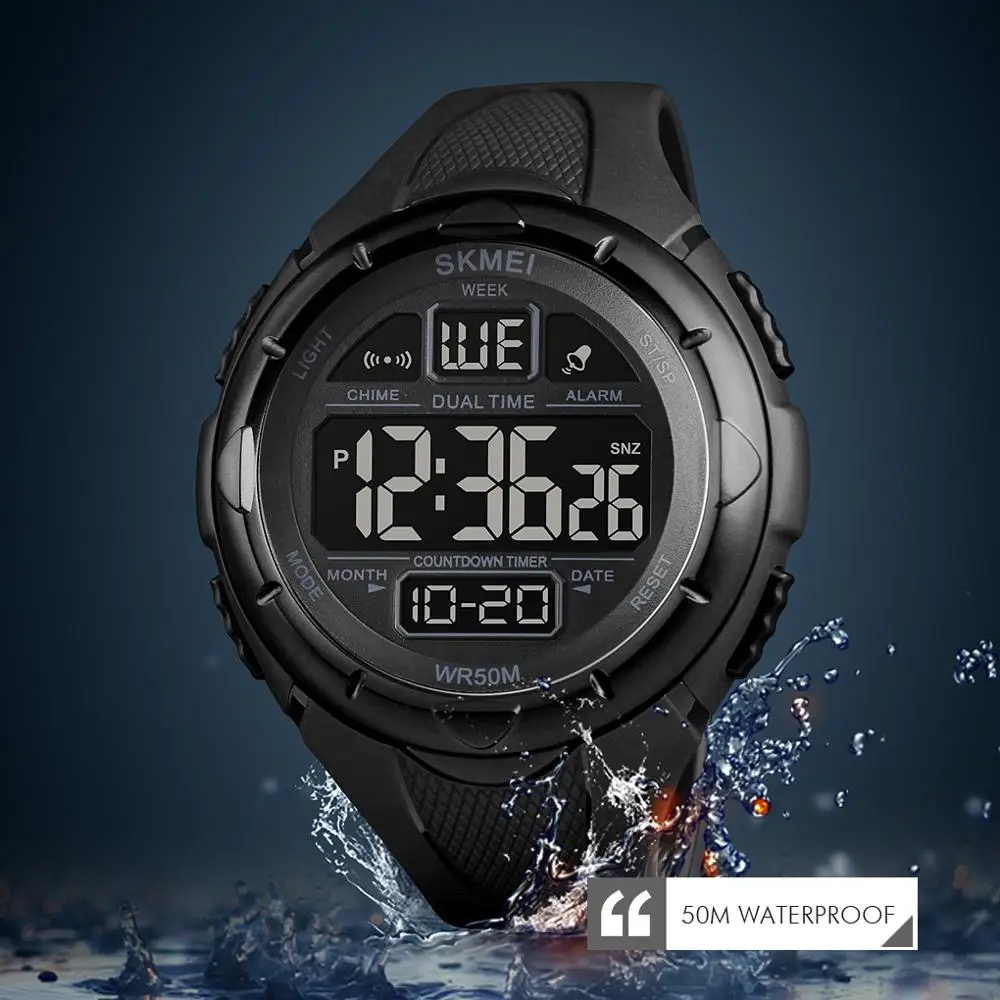 Military Sport Watch Fashion Mens Top Brand SKMEI Wristwatch Luxury Countdown Chrono Digital Watches Men Shockproof 2Time Clock
Military Sport Watch Fashion Mens Top Brand SKMEI Wristwatch Luxury Countdown Chrono Digital Watches Men Shockproof 2Time Clock