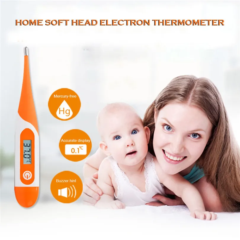 Фото Цифровой бытовой электронный термометр для детей и взрослых точный с мягкой