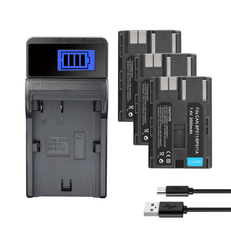 BP-511/BP-511A Battery For Canon EOS 40D 300D 5D 20D 30D 50D 10D D60 G6 BP511 FV40 FV30 FV100 200 Camera Batteries 2000mah
BP-511/BP-511A Battery For Canon EOS 40D 300D 5D 20D 30D 50D 10D D60 G6 BP511 FV40 FV30 FV100 200 Camera Batteries 2000mah