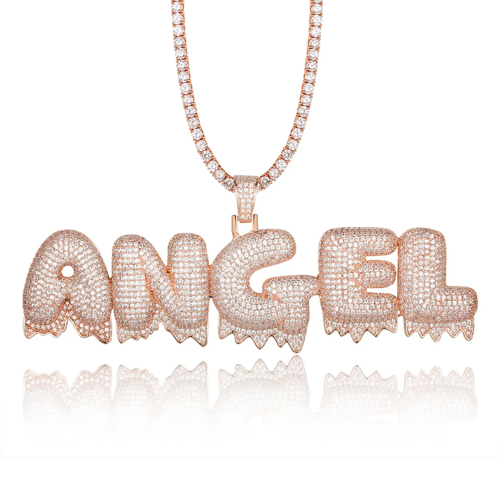 Luxury Custom Name Drip Waterdrop Letter CEO Zircon Pendant Necklace 100% Micro Pave CZ Hip Hop Iced Out Tennis Chain Jewelry
Luxury Custom Name Drip Waterdrop Letter CEO Zircon Pendant Necklace 100% Micro Pave CZ Hip Hop Iced Out Tennis Chain Jewelry