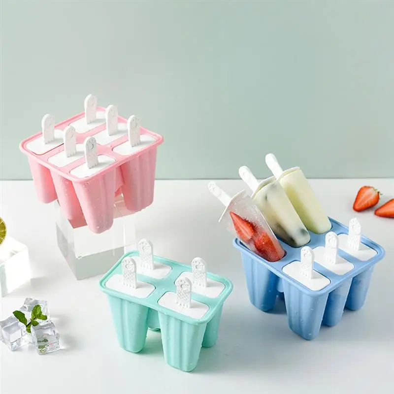 4 Cell силиконовые DIY формы для Фруктового мороженого многоразовые леденцы