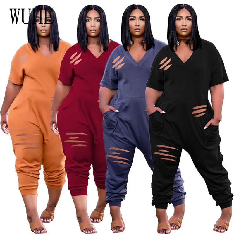 YEYA Loose Hole Jumpsuits Hollow Out Sexy Short Sleeve Deep V Neck Pockets Elegant Women Casual Sports Streetwear Overalls
YEYA Loose Hole Jumpsuits Hollow Out Sexy Short Sleeve Deep V Neck Pockets Elegant Women Casual Sports Streetwear Overalls