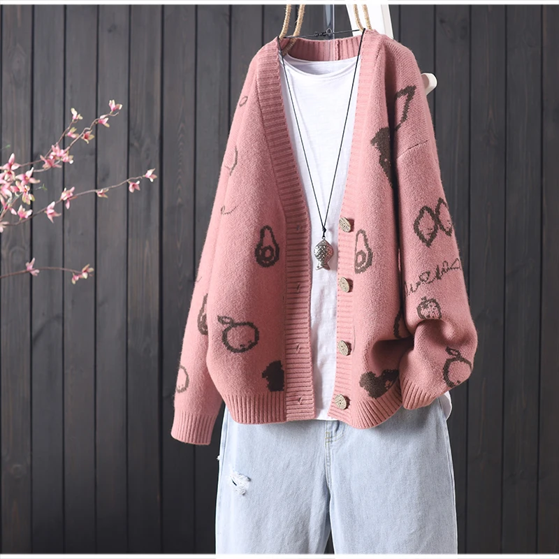 Print Cardigan Knitted Sweater Women 2021 New Korean Spring Autumn Casual Coat Sweaters Pocket Fashion Clothing H111
Print Cardigan Knitted Sweater Women 2021 New Korean Spring Autumn Casual Coat Sweaters Pocket Fashion Clothing H111