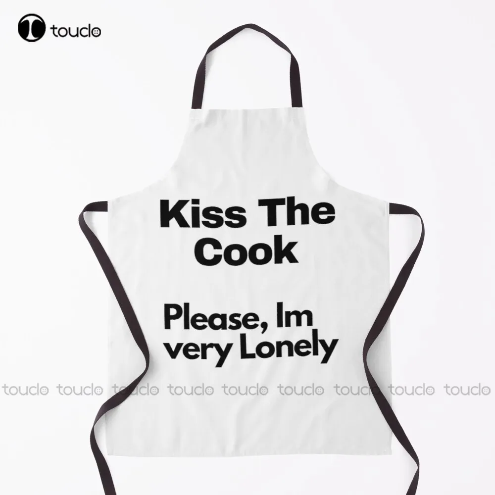 

New Kiss The Cook, Please, Im Very Lonely Apron Black Apron Unisex