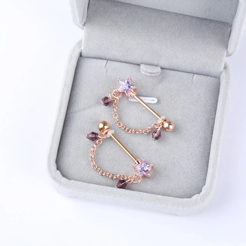 A pair retro sexy pink luxury zircon women's stainless steel nipple piercing fashion goth body jewelry tassel nipple rings 2 pcs
A pair retro sexy pink luxury zircon women's stainless steel nipple piercing fashion goth body jewelry tassel nipple rings 2 pcs
