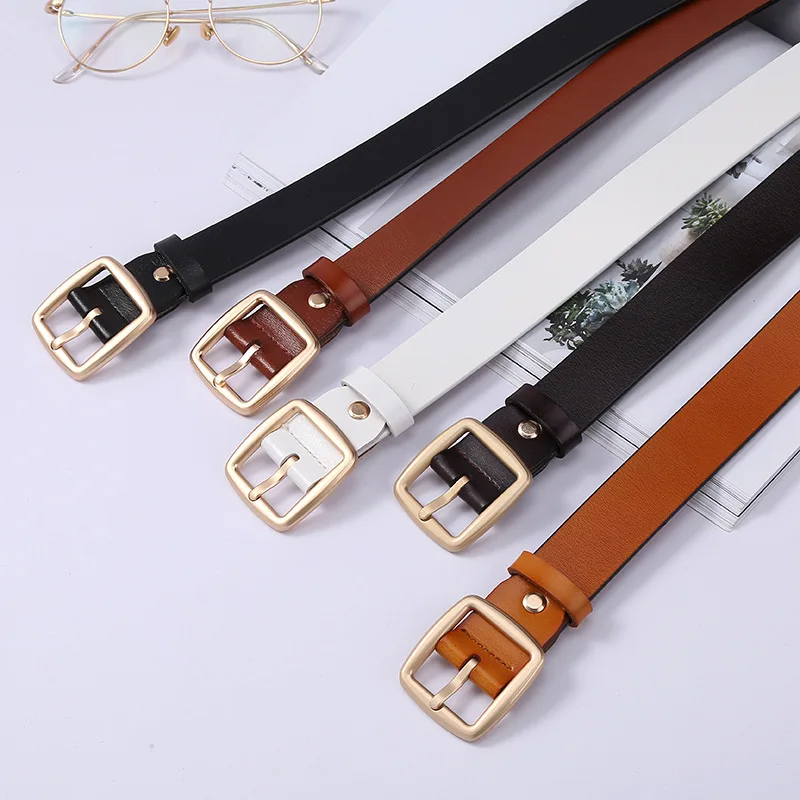 

Pin Square Buckle Women Fashion Simple Ladies Trend Leather Belt for Women's New Youth Brand Belt Jeans Corset Belt Classy