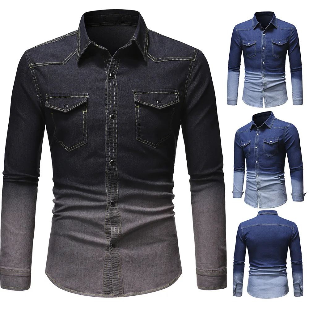 2021 Fashion Men's Casual Slim Fit Stylish Wash Denim Long Sleeves Jeans Shirts Button Up Shirt Men Clothes Spring and Autumn
2021 Fashion Men's Casual Slim Fit Stylish Wash Denim Long Sleeves Jeans Shirts Button Up Shirt Men Clothes Spring and Autumn