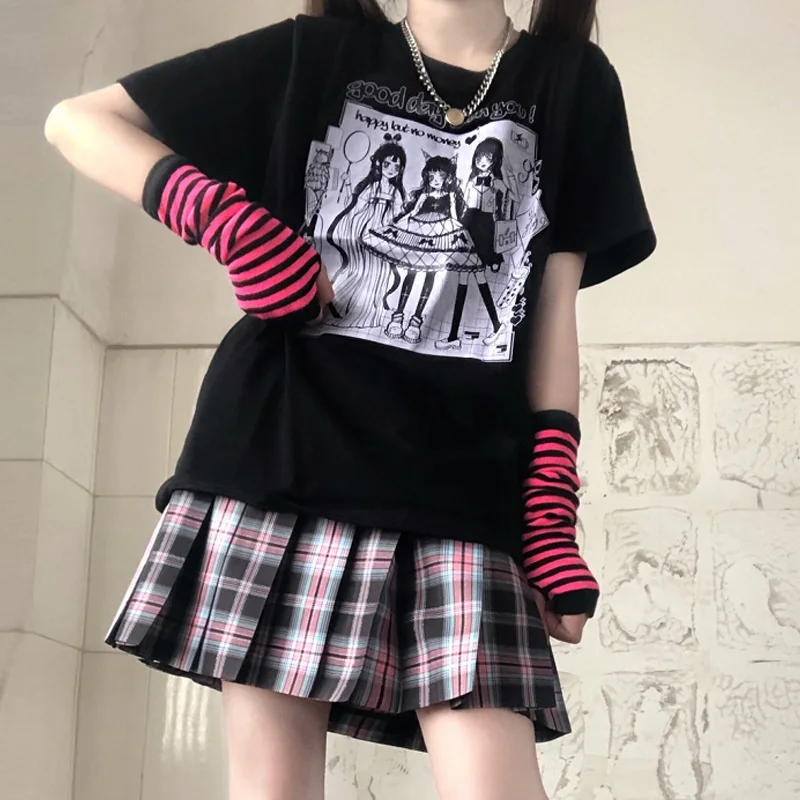 Japanese Gothic Tees Summer Harajuku Casual Kawaii Cartoon Tops Vintage Clothing Female Ulzzang Short Sleeve Streetwear T-Shirt
Japanese Gothic Tees Summer Harajuku Casual Kawaii Cartoon Tops Vintage Clothing Female Ulzzang Short Sleeve Streetwear T-Shirt