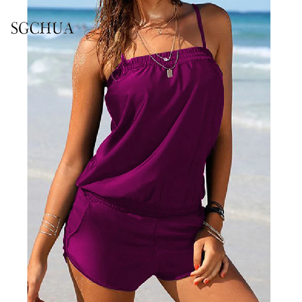 Summer Strapless Tankini Women's Loose Solid Black Purple High Waist Split Swimsuit Bikini Beach Wear Swimwear Bathing Suit
Summer Strapless Tankini Women's Loose Solid Black Purple High Waist Split Swimsuit Bikini Beach Wear Swimwear Bathing Suit
