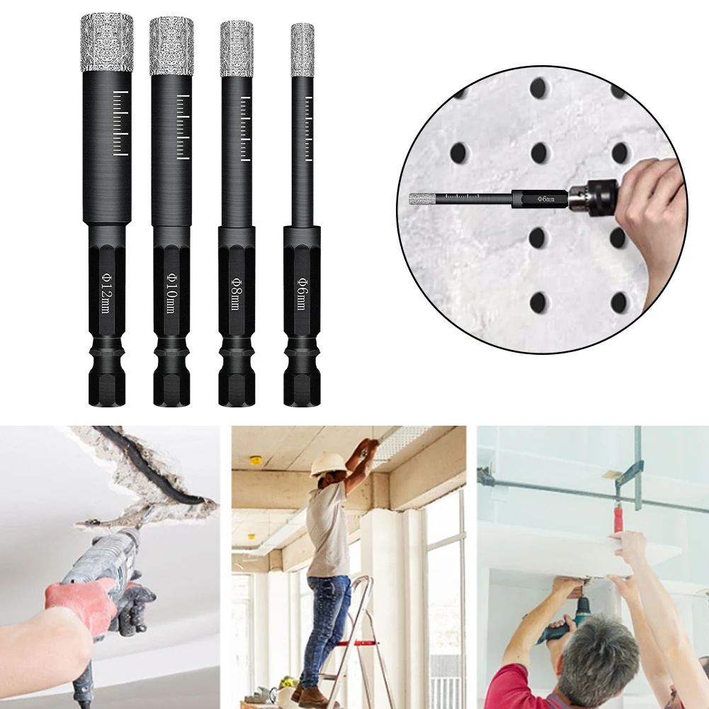 4pcs Hole Saw Practical Drill Bit Set Durable For Marble Granite 6mm 8mm Hex Handle Vaccum Brazed Diamond Ceramic Tile Dry 
4pcs Hole Saw Practical Drill Bit Set Durable For Marble Granite 6mm 8mm Hex Handle Vaccum Brazed Diamond Ceramic Tile Dry