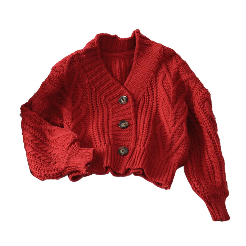 Autumn and Winter Short Thick Needle Linen Twist cardigans women Loose Lantern Sleeve Sweater Lazy Wind Knitted Cardigan Coat
Autumn and Winter Short Thick Needle Linen Twist cardigans women Loose Lantern Sleeve Sweater Lazy Wind Knitted Cardigan Coat