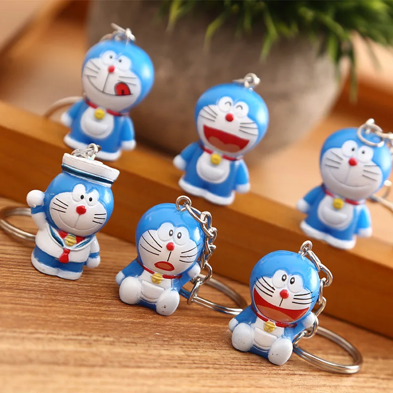 

Cartoon Cute Doraemon Keychains 10pcs Creative Anime Cat Doraemon Key Chain Pendant For Children Bag Keyring Gifts toys