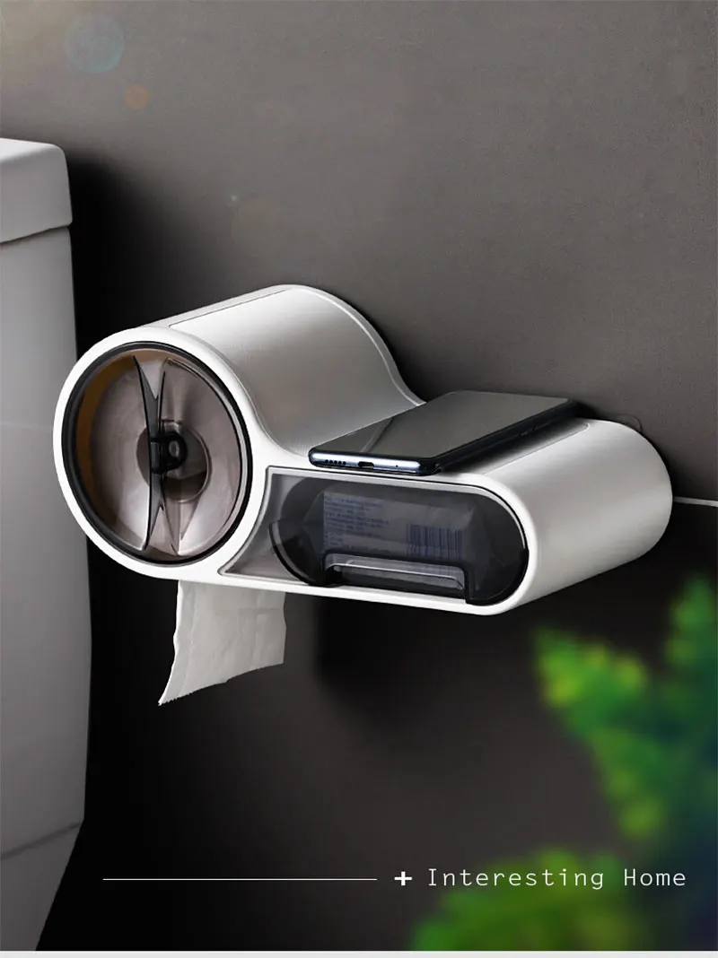 Toilet Paper Holder Paper Tissue Box Plastic Toilet Dispenser Wall Mounted Roll Paper Storage Box Free Punching
Toilet Paper Holder Paper Tissue Box Plastic Toilet Dispenser Wall Mounted Roll Paper Storage Box Free Punching