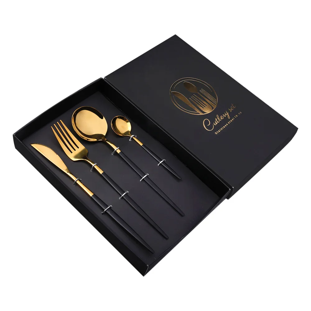 4pcs Upscale Stainless Steel Tableware Set Knife Fork Coffee Spoon Flatware Kits Dinnerware Safe Cutlery Set With Gifted Packing
4pcs Upscale Stainless Steel Tableware Set Knife Fork Coffee Spoon Flatware Kits Dinnerware Safe Cutlery Set With Gifted Packing
