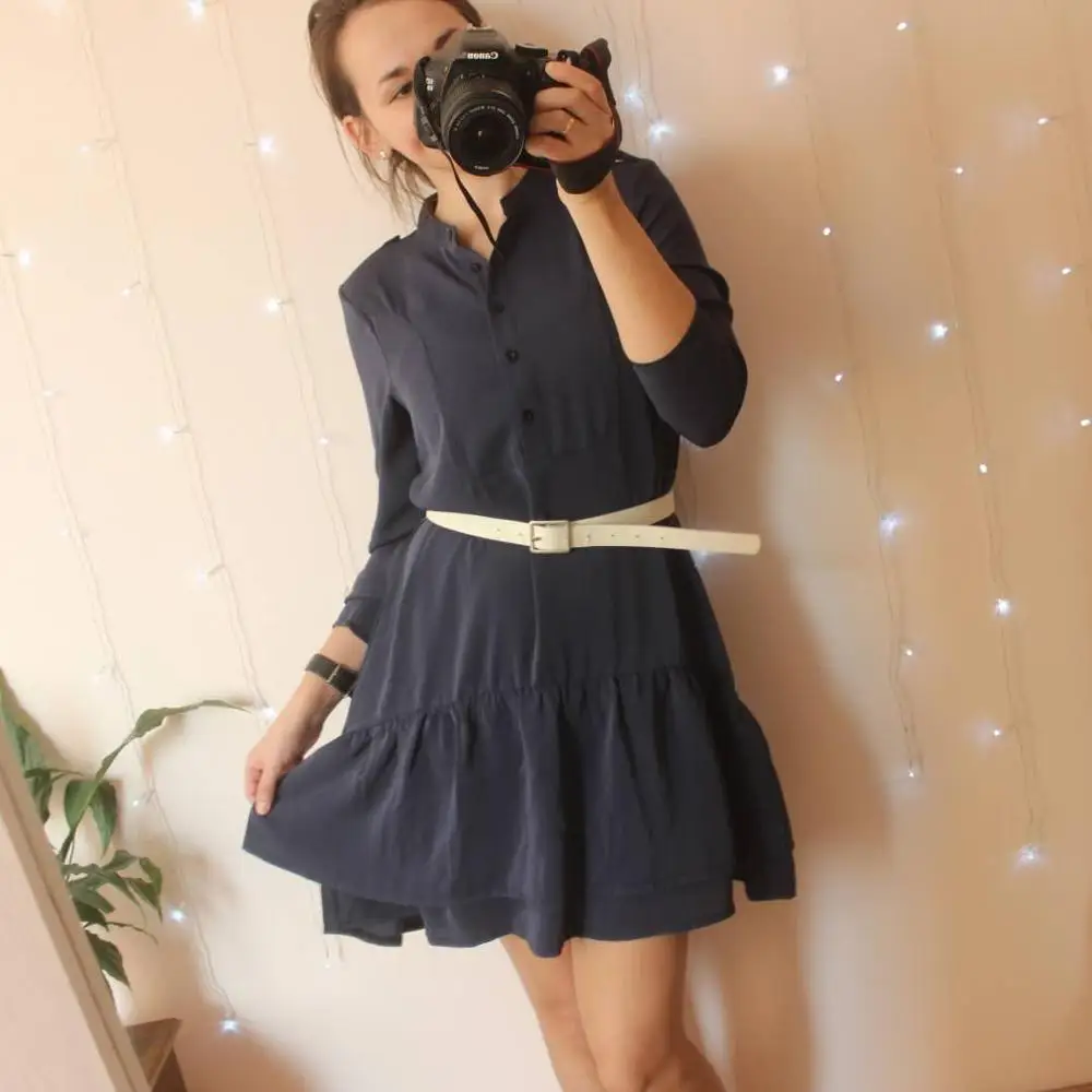Women Casual Solid Ruffles Dress Office Ladies Stand Collar Long Sleeve A Line Elegant Party Dress 2020 Women autumn Mini Dress
Women Casual Solid Ruffles Dress Office Ladies Stand Collar Long Sleeve A Line Elegant Party Dress 2020 Women autumn Mini Dress