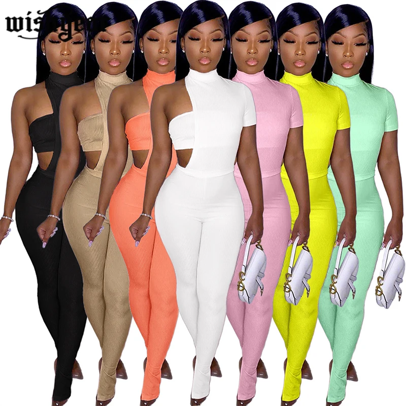 Knit Ribbed Asymmetrical Tracksuit Woman Wrapped Chest And Stand Collar Short Sleeve Jumpsuit Women Streetwear Sportsuit Outfit
Knit Ribbed Asymmetrical Tracksuit Woman Wrapped Chest And Stand Collar Short Sleeve Jumpsuit Women Streetwear Sportsuit Outfit