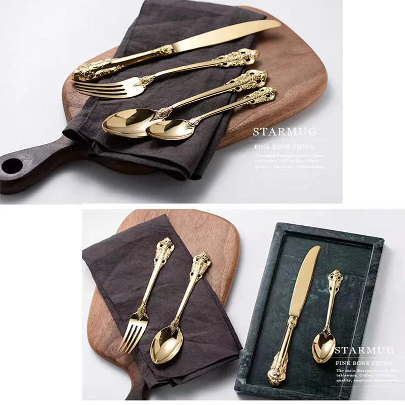 Gold Dinnerware Set Mirror Stainless Steel Tableware Set Knife Fork Coffee Spoon Flatware Set Dishwasher Safe Cutlery Set
Gold Dinnerware Set Mirror Stainless Steel Tableware Set Knife Fork Coffee Spoon Flatware Set Dishwasher Safe Cutlery Set