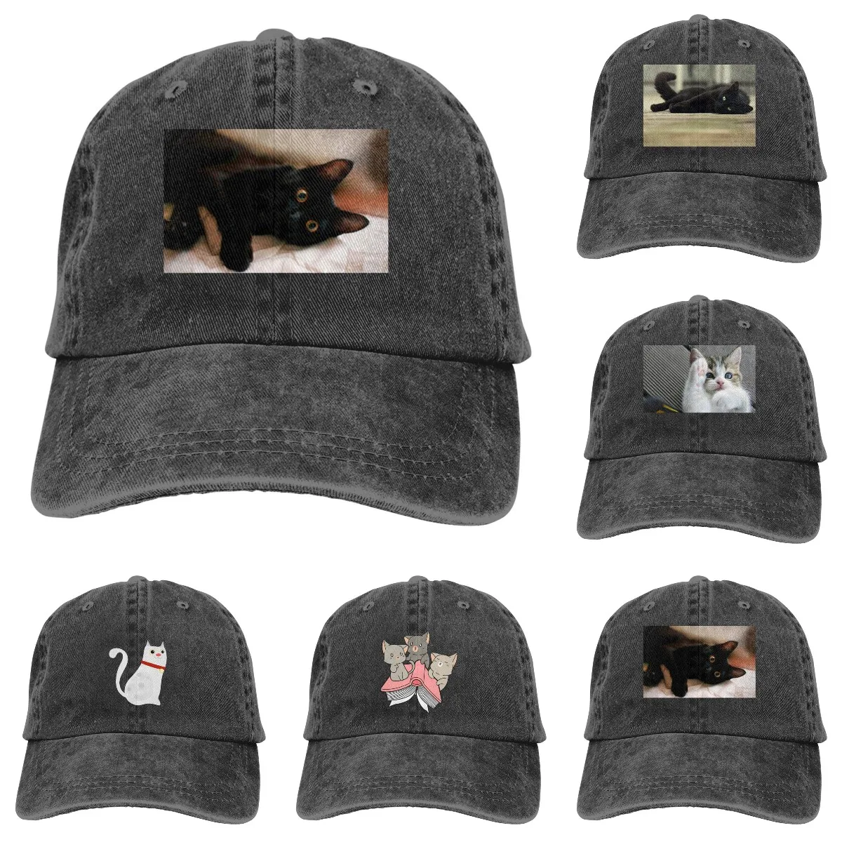 Cute Black Cat Fashionable Youth Printed Washed Denim Cotton Baseball Cap
Cute Black Cat Fashionable Youth Printed Washed Denim Cotton Baseball Cap