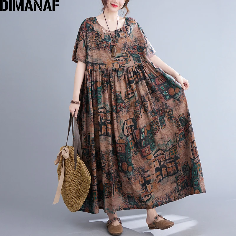 DIMANAF 2021 размера плюс, летнее платье старинный Vestidos женские сарафан пляжное хлопковое леди длинное платье свободного покроя больших размеро...
DIMANAF 2021 размера плюс, летнее платье старинный Vestidos женские сарафан пляжное хлопковое леди длинное платье свободного покроя больших размеро...