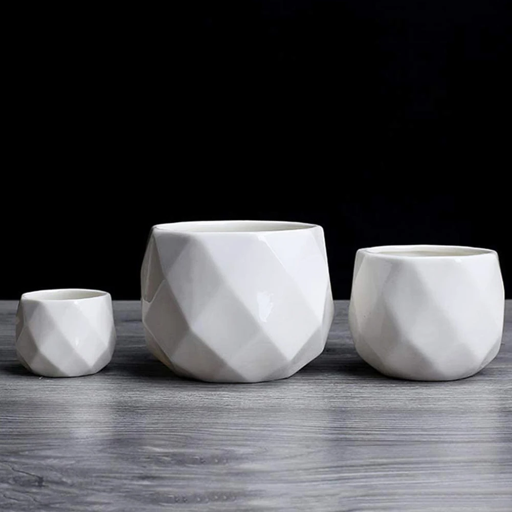 Ceramic Succulent Plant Pot Ornaments Simple Geometric Container Polygon Flowerpot White Home Garden Decoration Multi Size
Ceramic Succulent Plant Pot Ornaments Simple Geometric Container Polygon Flowerpot White Home Garden Decoration Multi Size