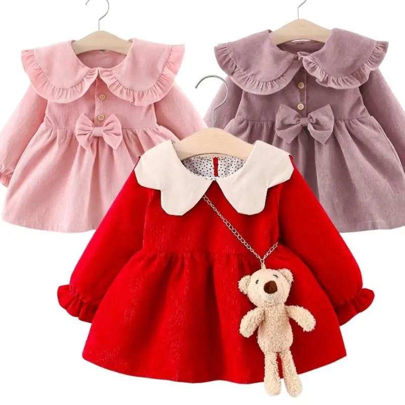 Детское вельветовое платье для девочек, на осень/зиму, красно-розовое, с воротником
Детское вельветовое платье для девочек, на осень/зиму, красно-розовое, с воротником