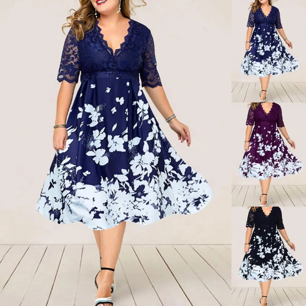 Soft Elegant Lace Patchwork Large Hem Dress Comfy Party Dress Lace Patchwork for Dating
Soft Elegant Lace Patchwork Large Hem Dress Comfy Party Dress Lace Patchwork for Dating