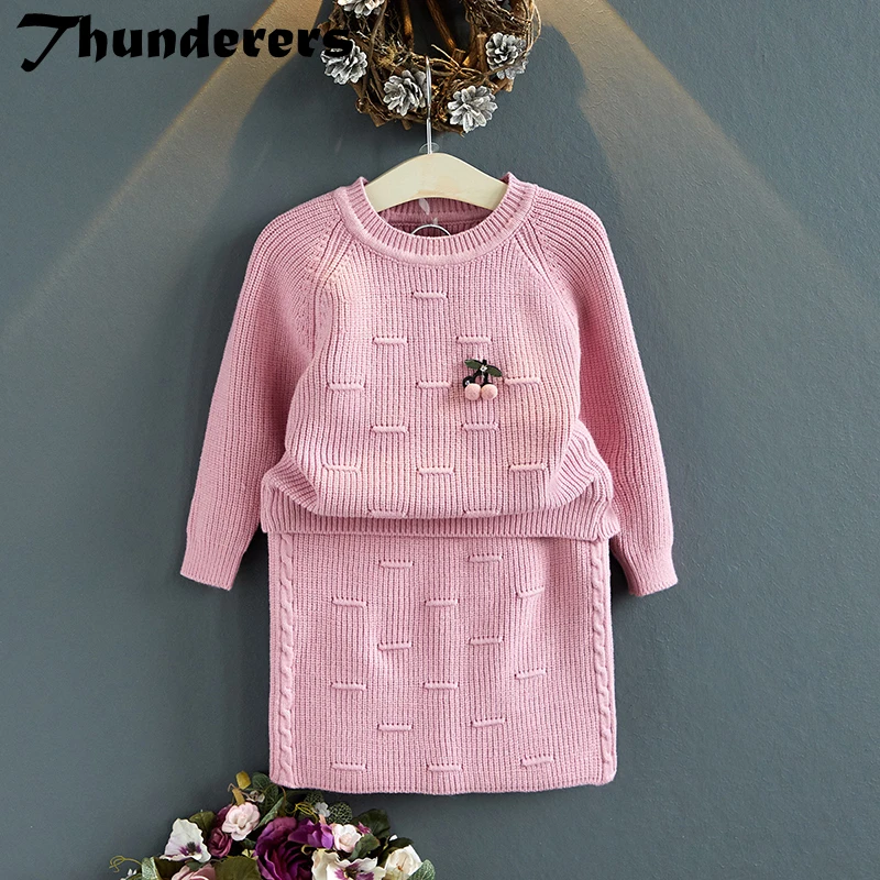 Thunderers Winter Kids Clothing Set For Girls Long Sleeve Sweater With Short Skirt Children 2pcs Outfits Toddler Baby Clothes
Thunderers Winter Kids Clothing Set For Girls Long Sleeve Sweater With Short Skirt Children 2pcs Outfits Toddler Baby Clothes