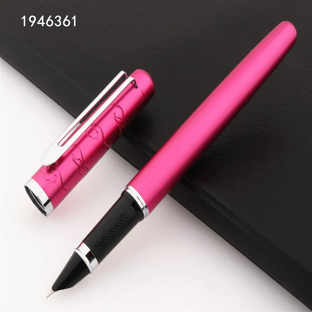 Ручка перьевая офисная розово-красная с чернилами 3701 | Канцтовары для офиса и