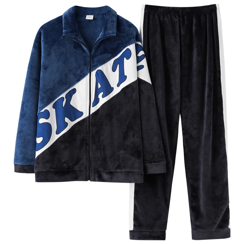 Pajamas Men's Winter Coral Fleece Thickened Plus Fleece Warm Flannel Home Service Suit Pijama Invierno Hombre Sommeil Tops 2020
Pajamas Men's Winter Coral Fleece Thickened Plus Fleece Warm Flannel Home Service Suit Pijama Invierno Hombre Sommeil Tops 2020