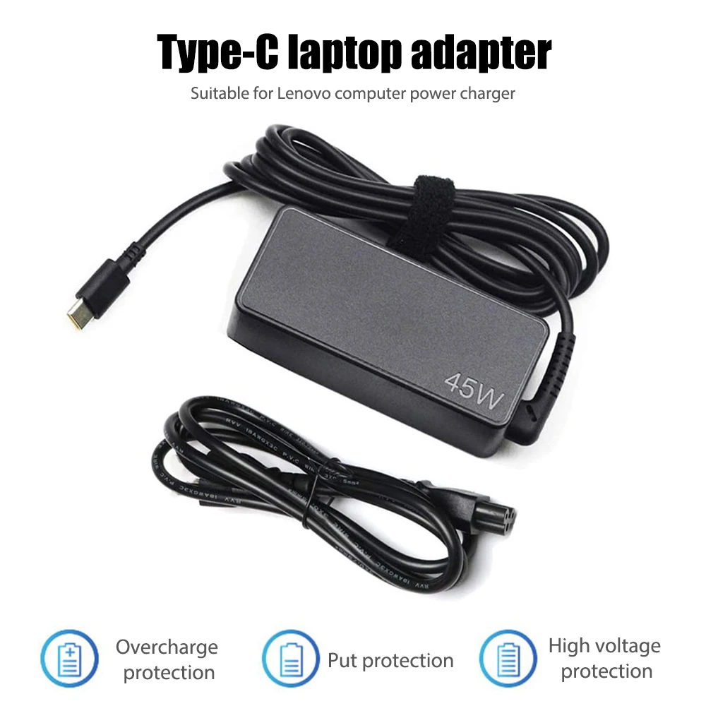 Laptop Charger 20V 2.25A Type C Power Adapter with US EU Plug 45W Notebook AC Adapter Power Cord Supply for Lenovo
Laptop Charger 20V 2.25A Type C Power Adapter with US EU Plug 45W Notebook AC Adapter Power Cord Supply for Lenovo