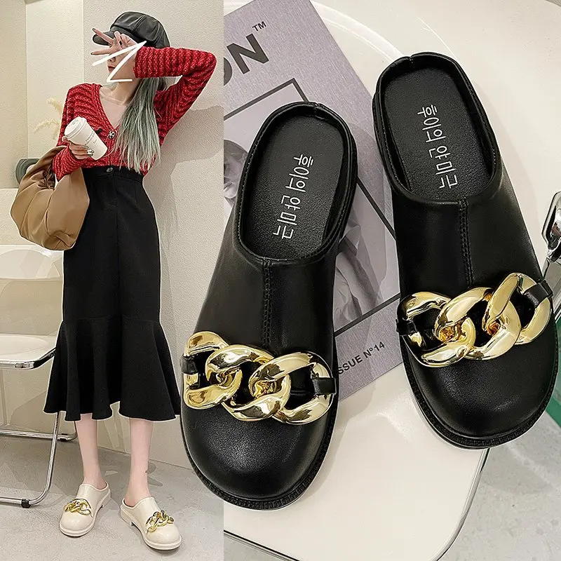 Shoes House Slippers Platform Loafers Luxury Slides Low Cover Toe Rivet Designer PU Rubber Hoof Heels Metal Decoration Cover Toe
Shoes House Slippers Platform Loafers Luxury Slides Low Cover Toe Rivet Designer PU Rubber Hoof Heels Metal Decoration Cover Toe