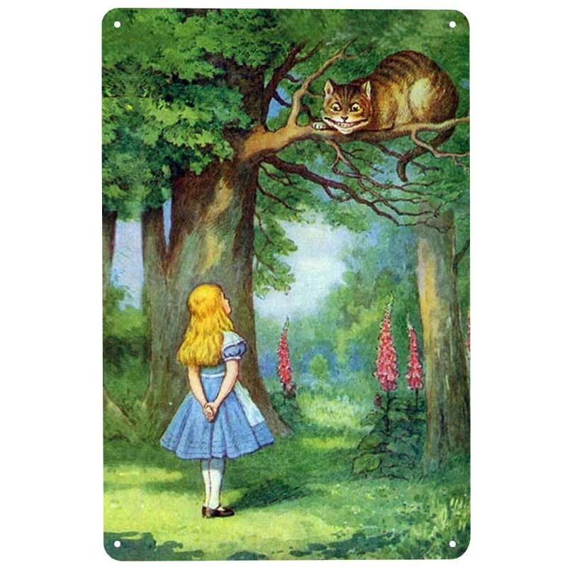 Chesire Cat printed Vintage Metal Signs Retro Tin Signs Funny Poster Decor for Bar Pub Club Decoration for Living Room Home
Chesire Cat printed Vintage Metal Signs Retro Tin Signs Funny Poster Decor for Bar Pub Club Decoration for Living Room Home