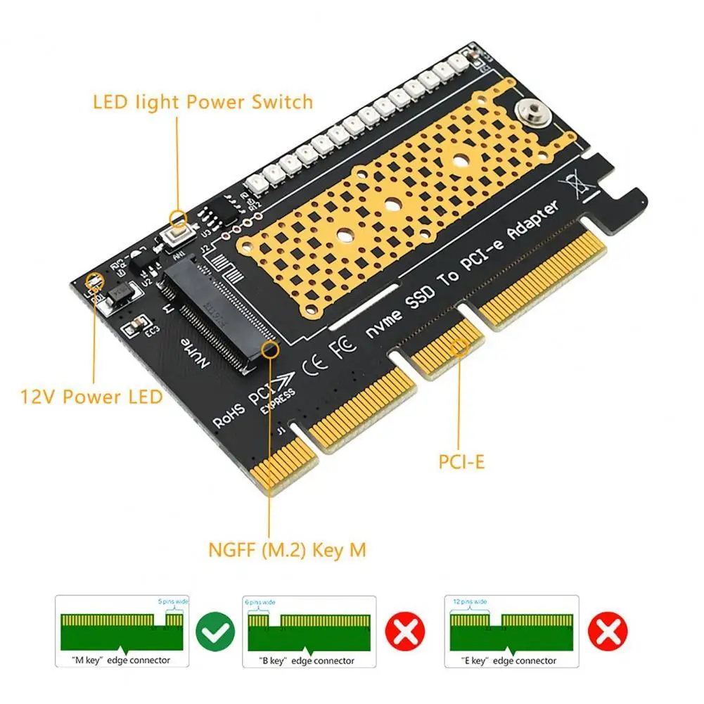 Практичная карта разъема, легкая установка, удобный легкий NVME SSD к PCI-E разъему, охлаждающий лист
Практичная карта разъема, легкая установка, удобный легкий NVME SSD к PCI-E разъему, охлаждающий лист