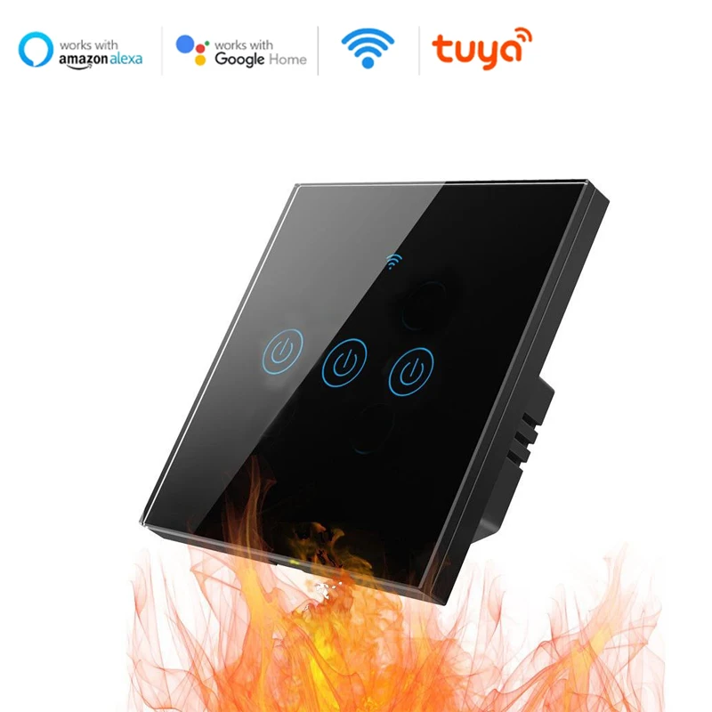 Smart Wifi Touch Switch No Neutral Wire Required Smart Home 1/2/3 Gang Light Switch Support Alexa Tuya App
Smart Wifi Touch Switch No Neutral Wire Required Smart Home 1/2/3 Gang Light Switch Support Alexa Tuya App