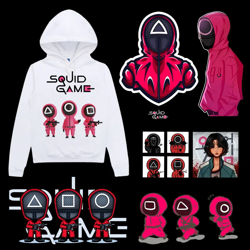 TV Squid game Round Six Heat Transfer Vinyl Sticker For Clothes iron-on transfers The day the Mugunghwa bloomed Girl Patches DIY 
TV Squid game Round Six Heat Transfer Vinyl Sticker For Clothes iron-on transfers The day the Mugunghwa bloomed Girl Patches DIY