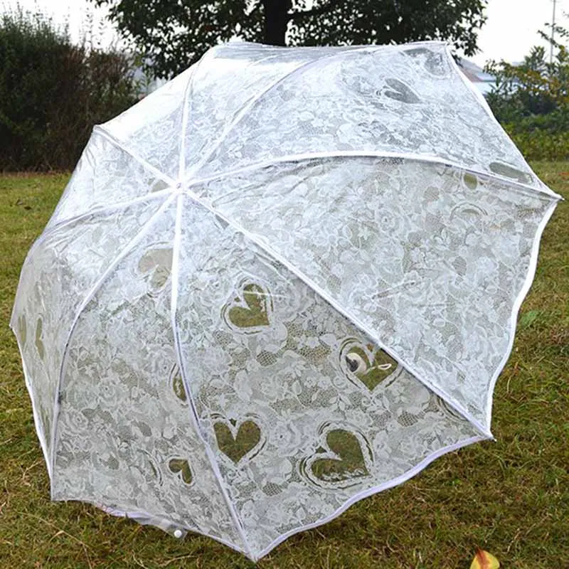 White Transparent Folding Umbrella Rain Women Waterproof Plastic Clear Lace Wedding Parasol Women 8 Ribs Activity Umbrellas
White Transparent Folding Umbrella Rain Women Waterproof Plastic Clear Lace Wedding Parasol Women 8 Ribs Activity Umbrellas