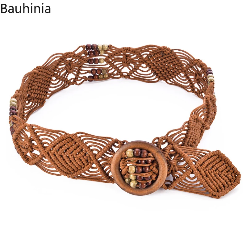 Bauhinia 100-130cm Wooden Buckle Head Handmade Wax Rope Braided Ladies Belt Retro Design 4-color Simple Belt
Bauhinia 100-130cm Wooden Buckle Head Handmade Wax Rope Braided Ladies Belt Retro Design 4-color Simple Belt