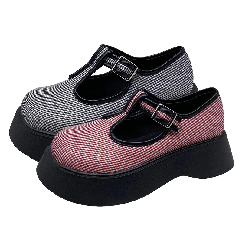 Platform Shoes Women Round Toe Thick Sole Buckle Red Shopping Shoe Woman 2021 New Fashion Grid Cloth High Heel Walking Sneakers
Platform Shoes Women Round Toe Thick Sole Buckle Red Shopping Shoe Woman 2021 New Fashion Grid Cloth High Heel Walking Sneakers